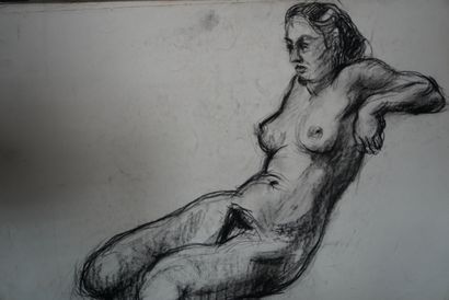 null Pochette à dessin, Janine MARCA (1921-2013), important lot de nus.