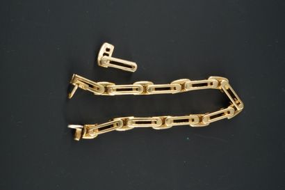 null BRACELET GOURMETTE Gold 18k (750 thousandths) with articulated links in the...
