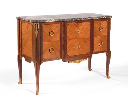 Maurice RINCK (1902-1983) WOODEN COMMODE, rectangular shape with central projection,...
