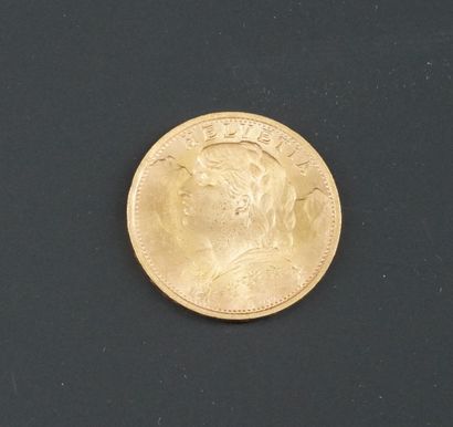 null 20 SWISS FRANCS GOLD PIECE, 1935.
Weight: 6.4 g.