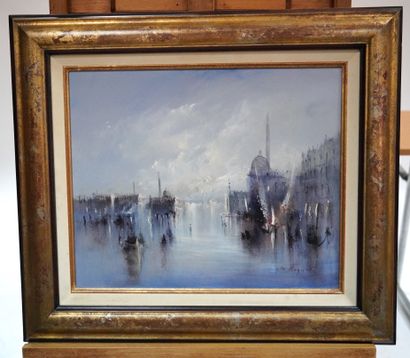 Jean-Michel NOQUET (1950-2015) 威尼斯之景
油画，右下角有签名。
上图：36,5 x 44,5厘米。
