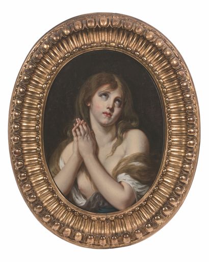 ÉCOLE FRANÇAISE DU XIXE SIÈCLE D'après Jean-Baptiste Greuze Jeune fille aux mains...