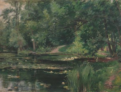 Jean Jacques ROUSSEAU (1861-1911) Vaucresson, 1895
布面油画，右下角有签名，位置和日期。
46.5 x 61 ...