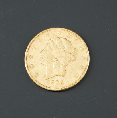null 20美元金币，自由，1906年。
重量：33.3克。
由买方承担的费用：6%不含税，即7.2%含增值税。