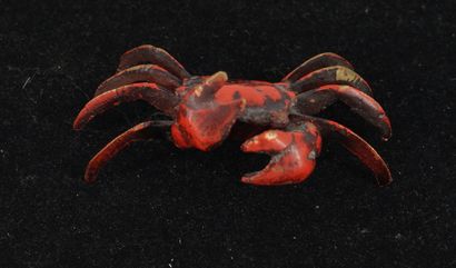 Crabe en bronze de couleur rouge dans le...