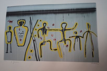 null Peter KLASEN (1935), le mur de Berlin, trois sérigraphies signées et dédicacées....