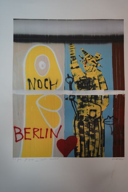 null Peter KLASEN (1935), le mur de Berlin, trois sérigraphies signées et dédicacées....