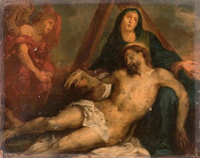 ÉCOLE FLAMANDE, D'APRÈS ANTOINE VAN DICK Pieta
Huile sur toile.
21,5 x 27 cm.
Accidents,...