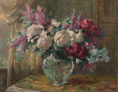 Jean CHALEYE (1878-1960) Bouquet de fleurs dans un vase
Huile sur toile marouflée...