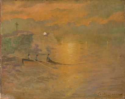 THÉODORE SCOTT DABO (1877-1928) Pêcheurs à l'aube
Huile sur toile signée en bas à...