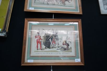 null Réunion de sept gravures militaires humoristiques : La petite croisade de 1815...