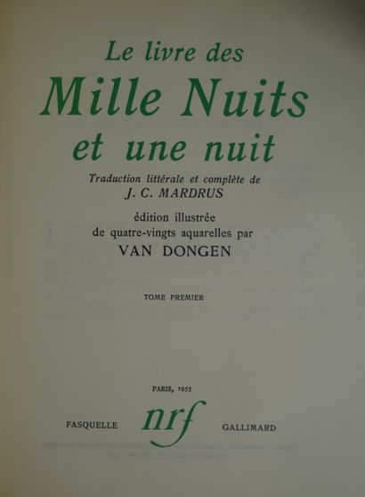 null Le livre des mille nuits et une nuit, 3 volumes, illustrés par Van Dongen, NRF...