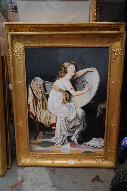 null *Réunion de quatre huiles sur toile ("portrait de Madame Récamier", "vue de...