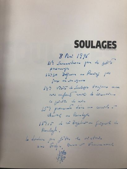 null SOULAGES, Noir Lumière, Paris Musées, un volume, porte une dédicace. En l'é...