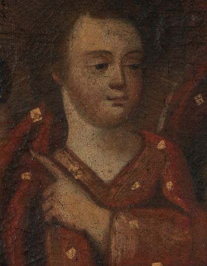 ÉCOLE MÉXICAINE DU XVIIIe SIÈCLE Saint François
Huile sur toile
76 x 50 cm.
Craquelures,...