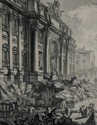GIOVANNI BATTISTA PIRANESI (1720-1778) Veduta della vasta Fontana di Trevi, anticamente...