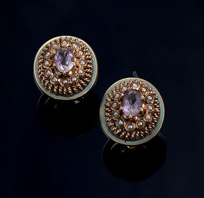 PAIR OF EAR BUTTONS
Yellow gold 750 thousandth,...
