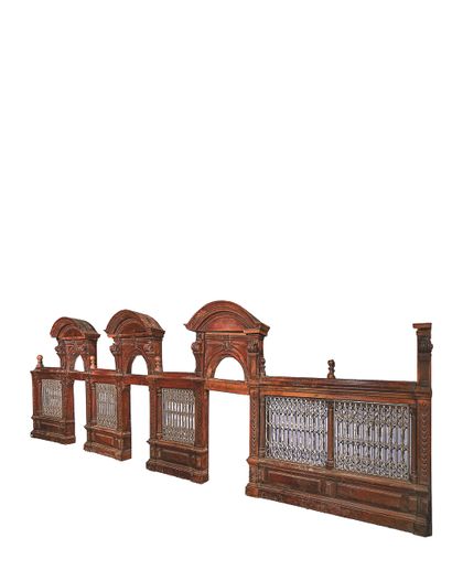 null REMARKABLE BANK OR POST OFFICE COUNTER DECORATION
Moulded and carved oak, divided...