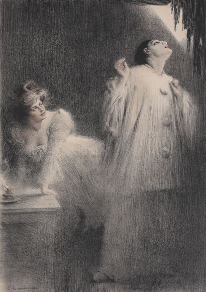 LÉANDRE CHARLES (1862-1934). Pierrot et...