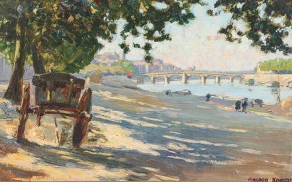 GASTON KNECHT (1875-1968). Paris,le port...