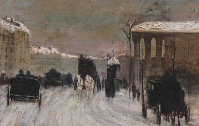 null FRENCH ECOLE OF THE EARLY 20th CENTURY. Paris, Boulevard de la Madeleine. Oil...
