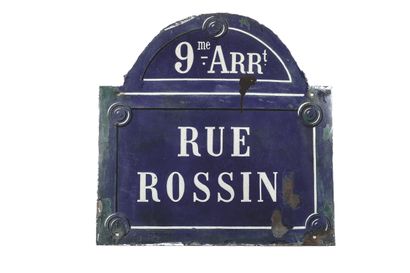 PLAQUE NOMINATIVE DE LA RUE ROSSINI, PARIS
Fer...