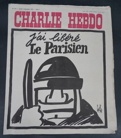 null CHARLIE HEBDO. "J'ai libéré le Parisien", number 317 of December 9, 1976 of...