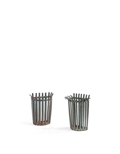 null PAIR OF WALL-MOUNTED BASKETS FOR A PUBLIC GARDEN, PARIS
Curved iron rods painted...