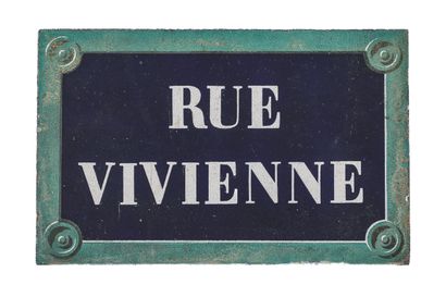 null NAMEPLATE OF THE RUE VIVIENNE, PARIS
Enamelled Volvic lava (known as Volvic...