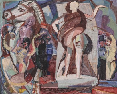 null DESBŒUFS (XXth CENTURY). The Cabaret, 1939. Oil on canvas, signed and dated...