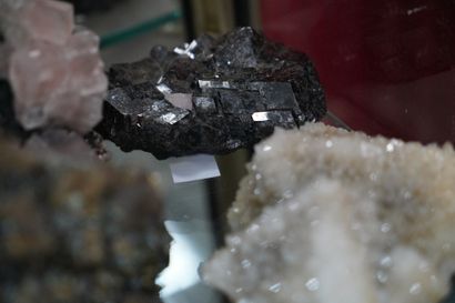 null NATURALIA Réunion de minéraux dont fluorine verte, calcite, biotite, mélanite,...