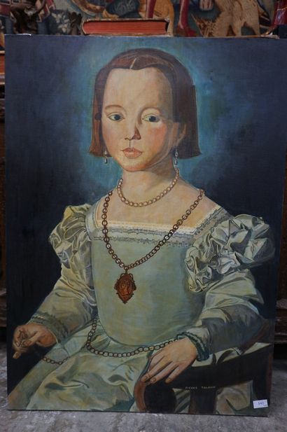 null Réunion d'huiles sur toile ou panneau: Portrait, Portrait de femme, Paysage...