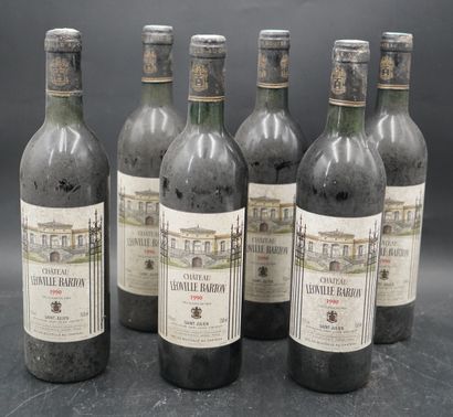 Six bouteilles, Château Leoville Barton,...