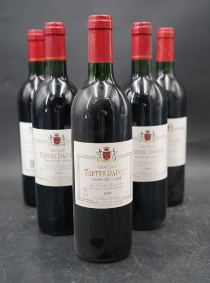 null Six bouteilles, Le Tertre Daugay, Grand Cru, Saint Emilion, 1994. En l'état...