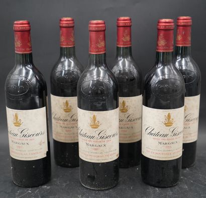 Six bouteilles, Château Giscours Margaux,...