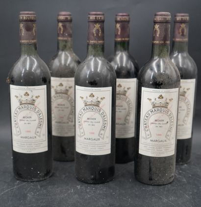 null Six bouteilles, Château Marquis d'Alesme Becker, Margaux, Grand Cru, 1999. En...