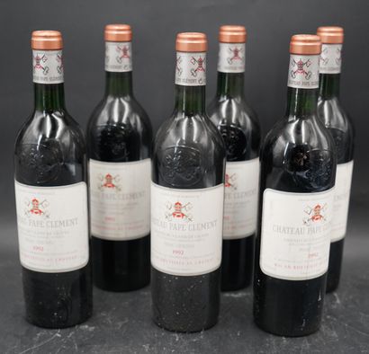 Six bouteilles, Pape Clément, Pessac Leognan,...
