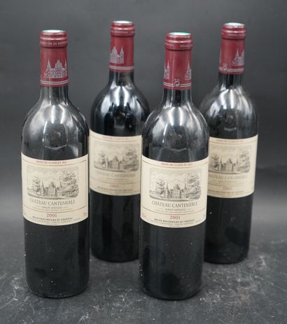 null Quatre bouteilles, Château Cantemerle, Haut Médoc, Grand Cru, 2001. En l'ét...