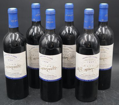 null Six bouteilles, Château Lamarzelle, Grand Cru, Saint Emilion, 1999. En l'ét...
