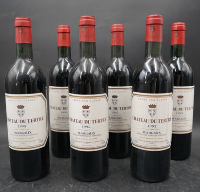 null Six bouteilles, Château du Tertre Margaux, Grand Cru, 1995. En l'état.