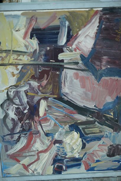 null Marc BOUTEAU (1935), Composition abstraite , huile sur toile signée en bas à...