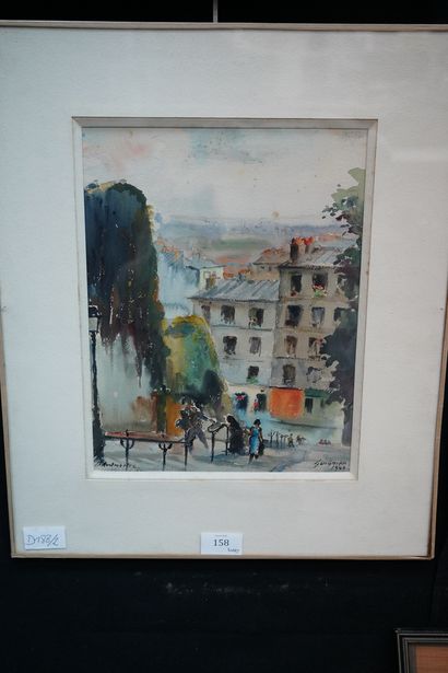 null Fernand GUIGNIER (1902-1972), Montmartre 1949, aquarelle signée et datée en...