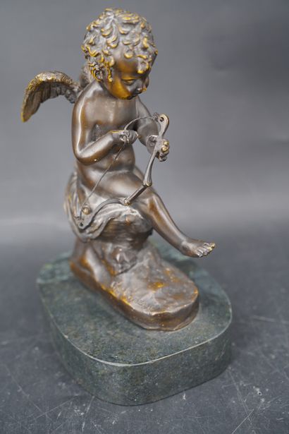 null Auguste MOREAU (1831-1917), d'après, l'amour, sujet en bronze patiné, signé...