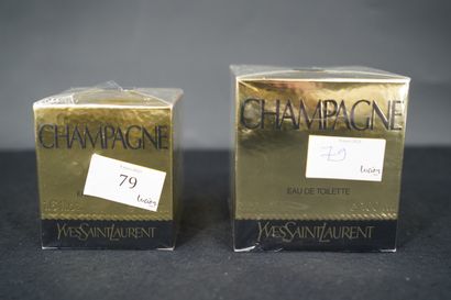 null YVES SAINT LAURENT, « Champagne », 1993, deux flacons d'eau de toilette, neufs,...