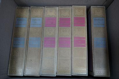 null Fables et Contes de LA FONTAINE illustrés par H. LEMARIE, Réunion de six volumes...