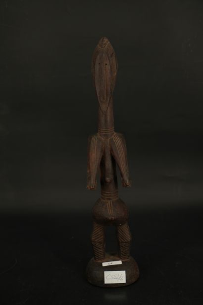 null Statue africaine en bois sculpté dans le goût Bambara.

Hauteur : 44 cm