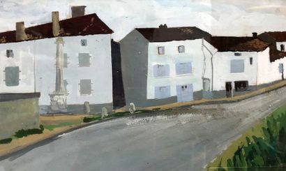 null RAYMOND PARGAMIN (1915 - 2010)

. Vue de maisons à Quiberon. 

Huile sur carton,...