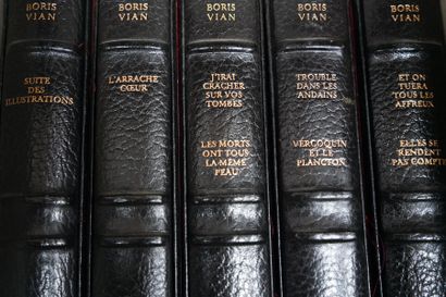 null Boris Vian, Œuvres, éditions André Sauret, 7 volumes reliés, illustrés par Jean...