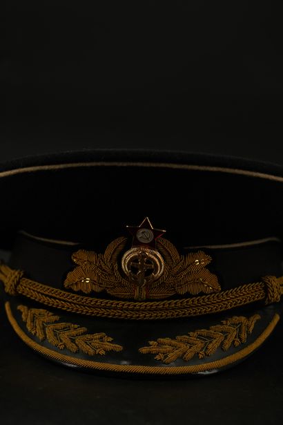 null Union Soviétique, casquette d'Amiral de la marine de guerre soviétique.