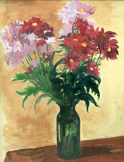 null RAYMOND PARGAMIN (1915 - 2010) 

Intérieur au bouquet de fleurs, Bouquet de...